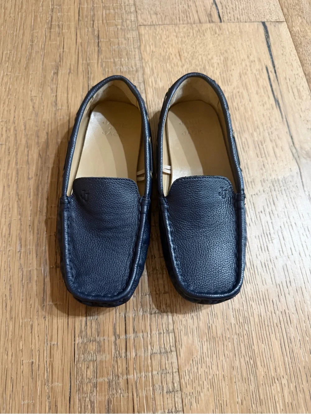 Janie and Jack Navy Blue Leather Moccasin Dress Shoes